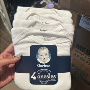 Gerber Classic White Baby Bodysuits